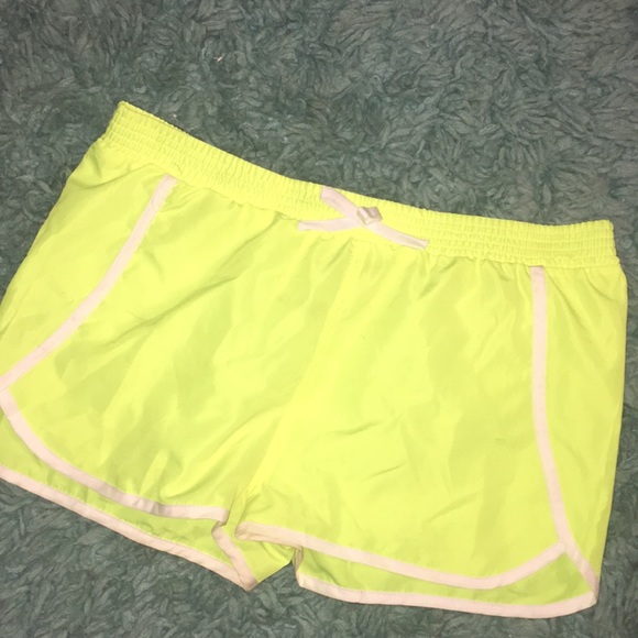 neon yellow swim shorts